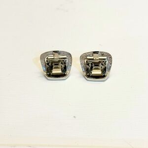 Vintage Simmons Crystal Sterling Silver Cuff Links Rare